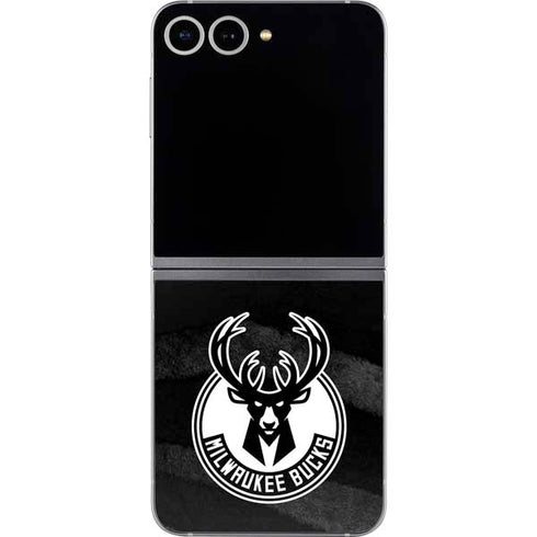 NBA Milwaukee Bucks Animal Print Black Galaxy Z Flip6 Skin